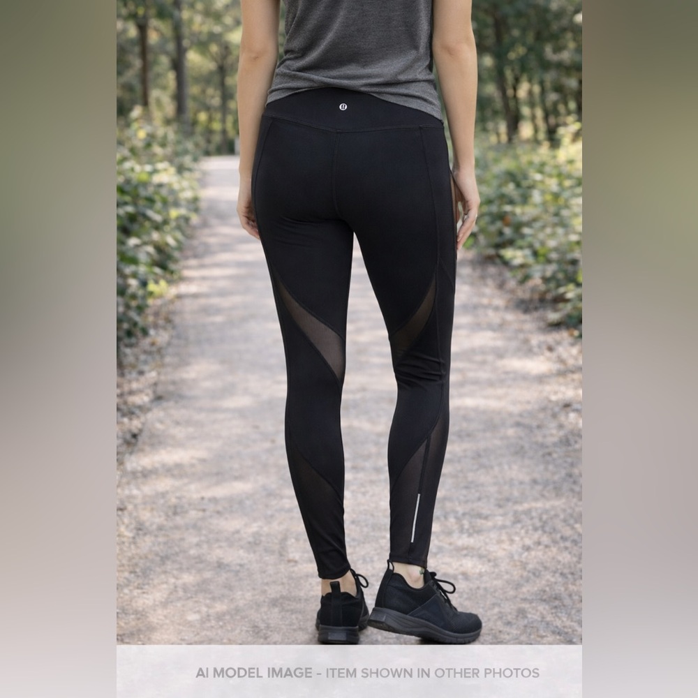 Mesh Panel Leggings Size 6 Reflective Athletic Running Yoga